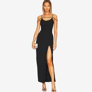 Superdown Analisa Maxi Dress Small Black Glam Party Cocktail Noir Revolve